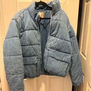 NWT Oversized gap denim puffer